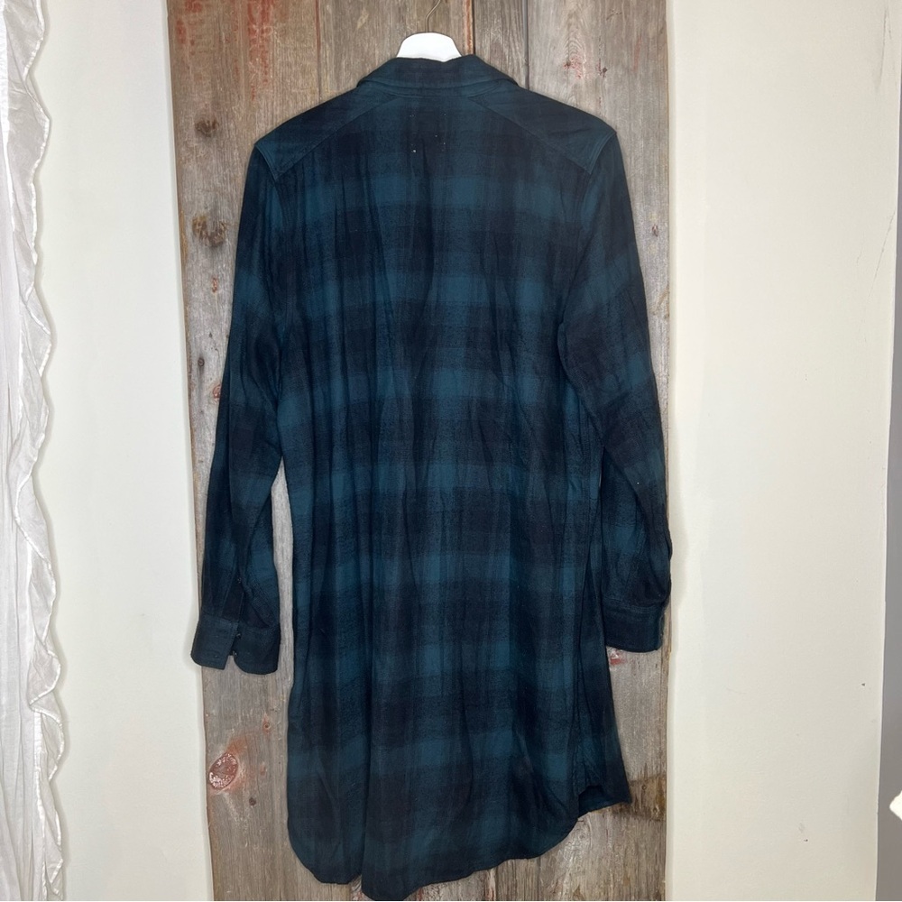 Wilfred Free Aritzia Veronica Plaid Flannel Shirt Dress Grunge Boho M - Picture 5 of 12